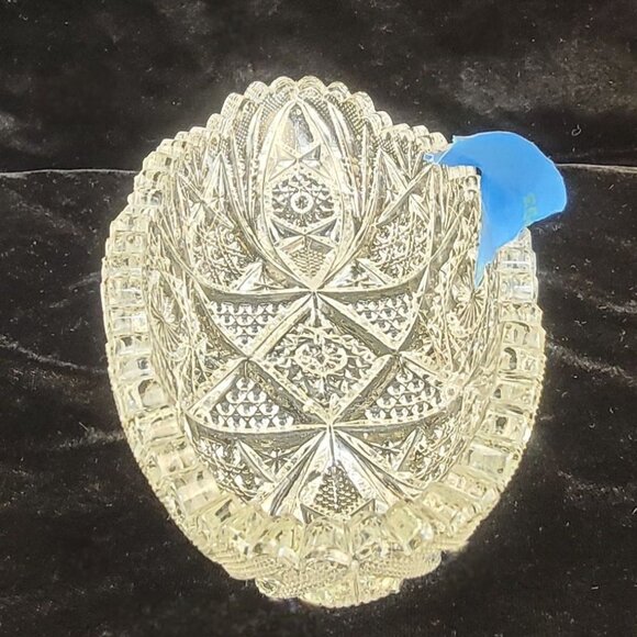 Vintage Cut Crystal "Starburst" Pattern Candy Dish - Picture 8 of 14